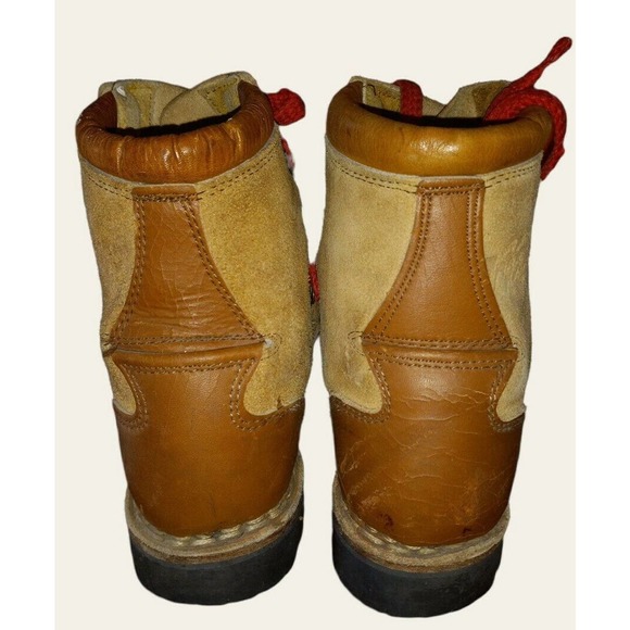 Vintage Trackers Hiking boots Mens 8 Brown Leather Red Lace Up - Picture 5 of 7